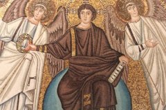 Christ Flanked by Angels, St. Vitalis, and Bishop Ecclesius, San Vitale, Ravenna, Detail